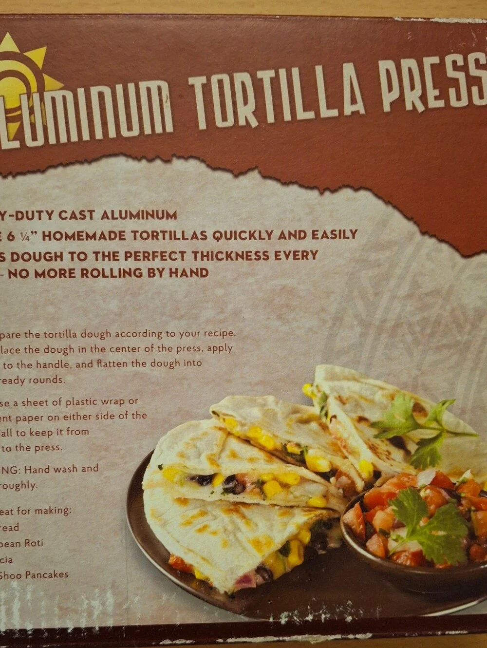 HIC Aluminum Tortilla Press 6 1/4 in Silver | Press Method | 1.5 lb | 43172
